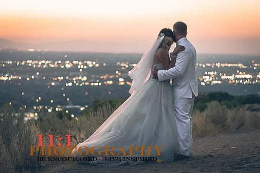 The Owner Of The Bomb Lawn Landscaping Company And His Wife Overlooking Colorado Springs After Their Wedding